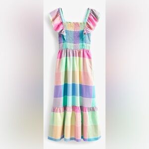 New without tags.  GAP Linen-Blend Flutter Sleeve Smocked Midi Dress, small